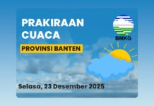 Prakiraan Cuaca Banten 23 Desember 2025, Hujan Dominasi Sejumlah Wilayah
